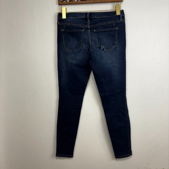 Mossimo Blue Jeans Mid-Rise Jegging Denim Power Stretch Distressed Dark Wash 2 - Picture 7 of 7